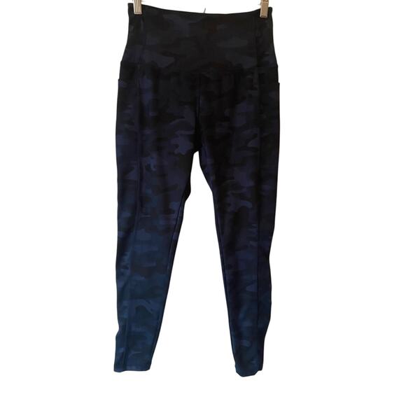 Danskin Women's Medium Blue Black Camo High Rise Active Workout Gym Leggings - Picture 1 of 9